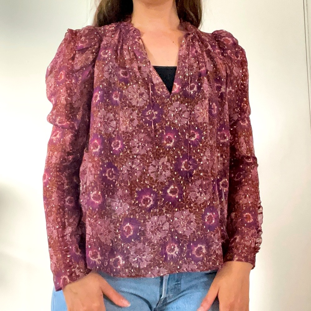 Ulla Johnson Marilla Blouse in Claret